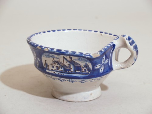 Test met blauw met paarse trek decor van landschap