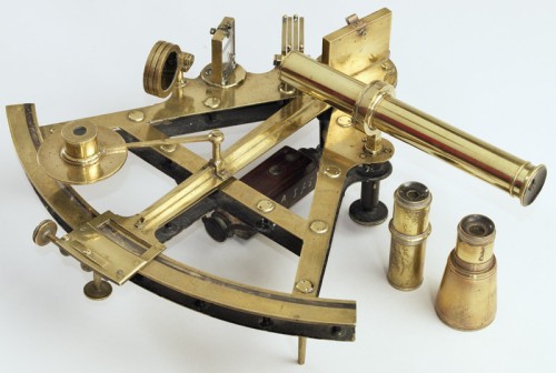 Sextant van het merk Lilley, Londen.