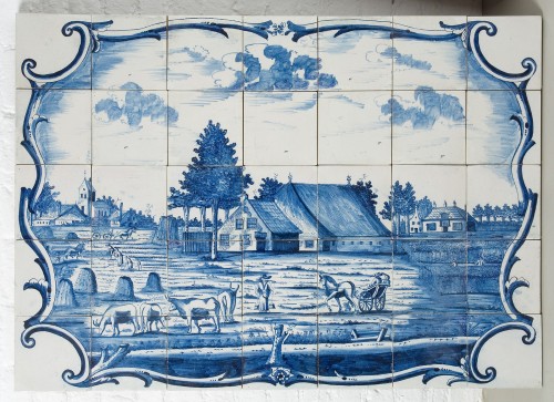 Tegeltableau met landschapsdecor