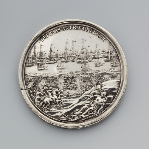 G. Bower - zilveren gedenkpenning op de landing van Willem III in Torbay.