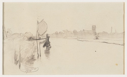 Gezicht op het dorp Grou