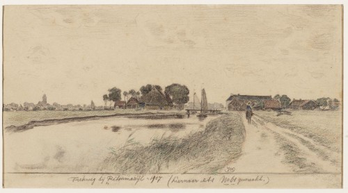 Gezicht op de Harlinger trekvaart bij Ritsumazijl