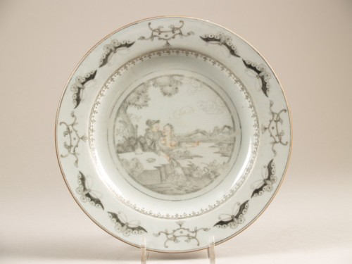 Bord met decor van Europese voorstelling, chine de commande