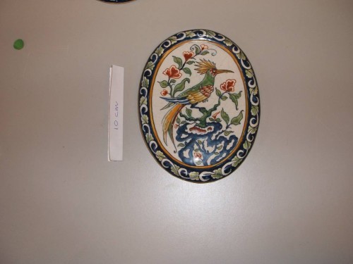 Ovaal plaatje met paradijsvogel