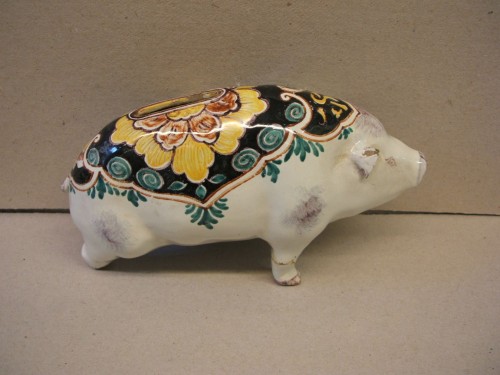 Spaarvarken met ornamentaal-floraal decor