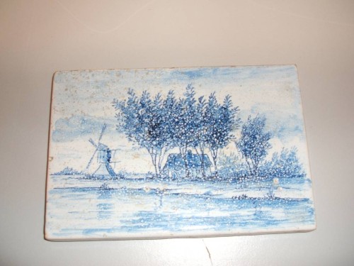 Tegel met waterlandschap