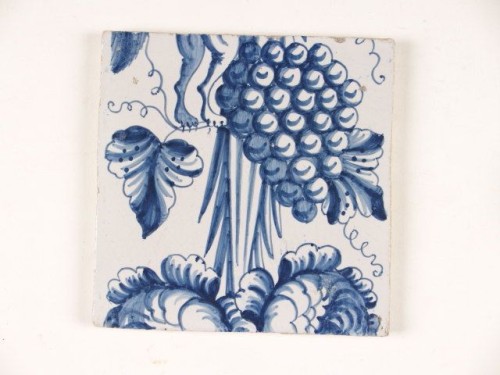 Tableautegel, incompleet, met een blauwwit decor