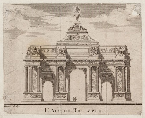 Ornamentprent. Description de Paris. L'arc de Triomphe.