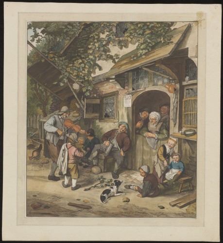 Vioolspeler voor een herberg
