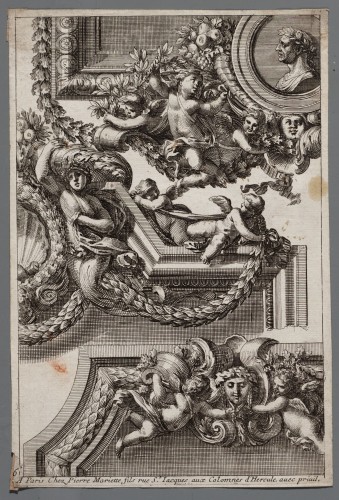 Ornamentprent. Bordures de tableaux a la romaine.