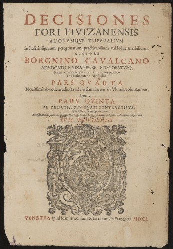Titelpagina van een juridisch boek
