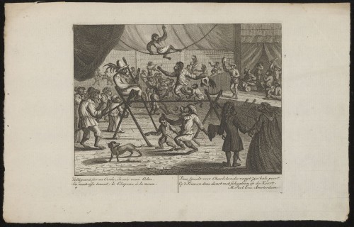 Satirische prent met apen in een circus (Nº 4)