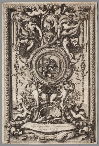 Ornamentprent. Grotesques et moresques à la romaine. Titelblad.