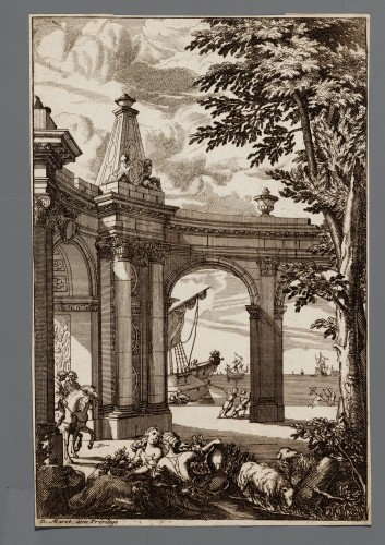 Ornamentprent. Nouveaux Lieure de Paysages.