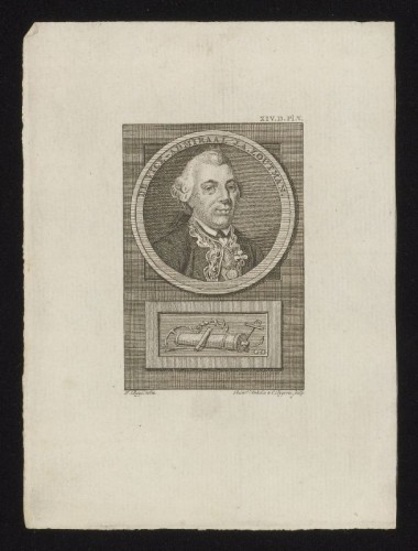 Kopergravure. Portret van vice-admiraal Zoutman.