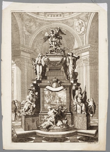Ornamentprent. Premier Livre de Tombeaux et Mozoles. Titelblad (kopie).