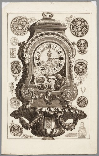 Ornamentprent. Nouveaux Liure de Boites de Pendulles (kopie).
