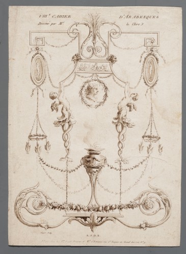 Ornamentprent. VIII.e Cahier d'Arabesques. Titelblad.