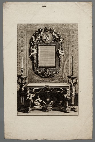 Ornamentprent. Livre de miroirs, tables et guéridons (kopie).