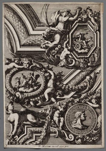Ornamentprent. Bordures de tableaux a la romaine.
