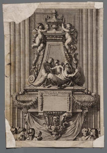 Ornamentprent. Sépultures et épitaphes.