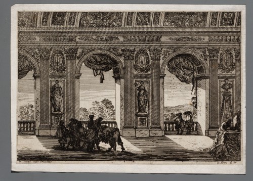 Ornamentprent. Pièce isolé. Galerie à arcades.