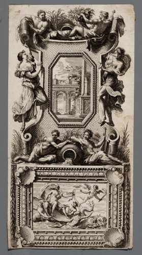 Ornamentprent. Livre de diverses grotesques, peintes dans le Cabinet de la Reine Régente, au Palais Royal (kopie).