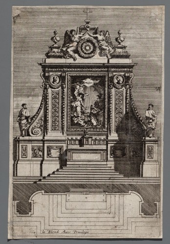 Ornamentprent. Retables d'autels avec leurs plans.