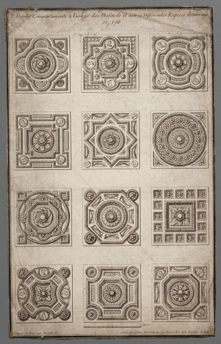 Ornamentprent. Divers Compartiments à l'usage des Plafonds et autres Differentes Especes d'Ouvrage.