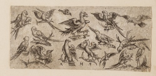Ornamentprent. Fries met vogels.