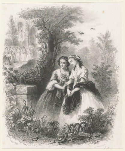 Vrouwen in een tuin