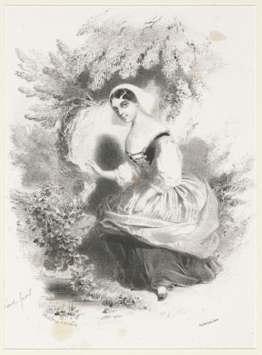 Dame in de natuur