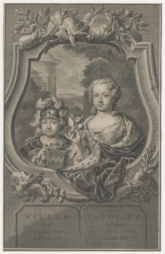 Portret van prins Willem V en prinses Carolina van Oranje-Nassau als kinderen