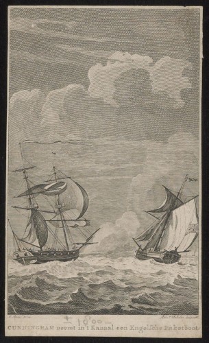 Amerikaanse kaper Cunningham verovert een Engels schip, 1777