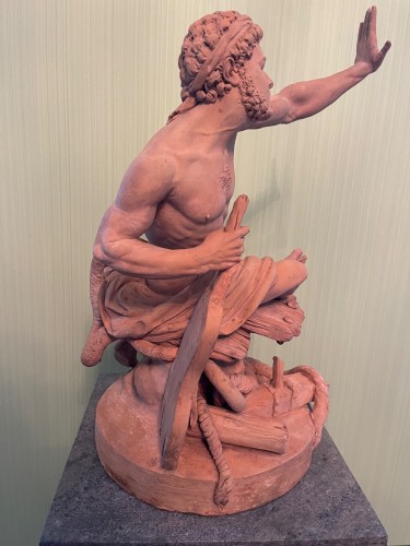 Plastiek voorstellende naakte man (mythologische figuur Menelaos)