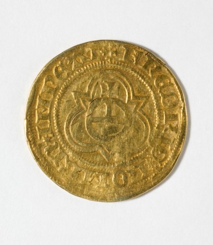 Goudgulden van Franeker met afbeelding van St. Johannes met paaslam