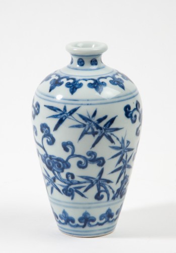 Vaas, meiping, met decor van bloemranken