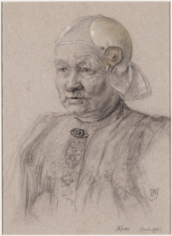 Portret van mêm met oorijzer