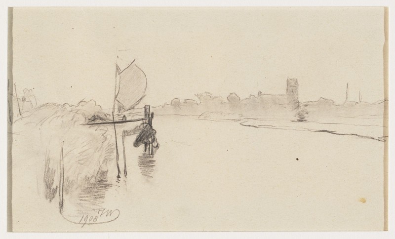 Gezicht op het dorp Grou