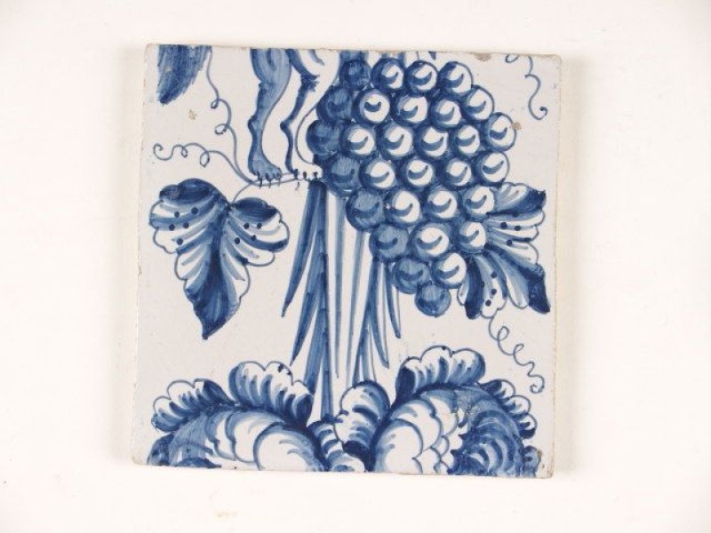Tableautegel, incompleet, met een blauwwit decor