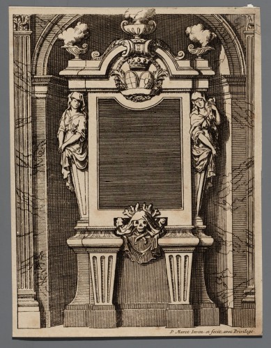 Ornamentprent. Second Liure de Tombeaux et d'Epitaphes.