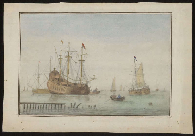 Schepen voor de kust