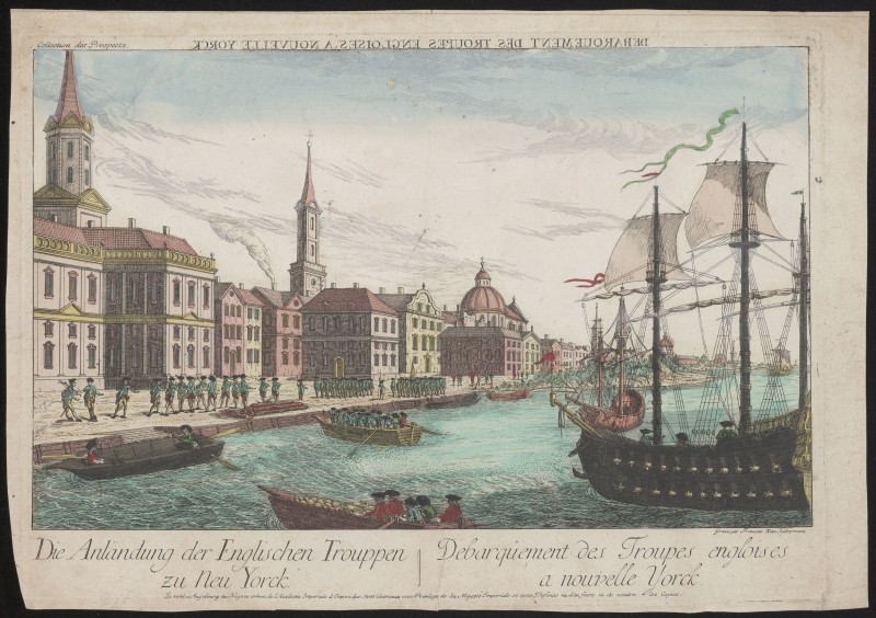 De ontscheping van Engelse troepen in New York