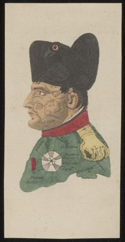 Karikatuur van Napoleon Bonaparte