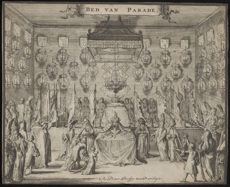 Bed van parade van Maria II Stuart, koningin van Engeland