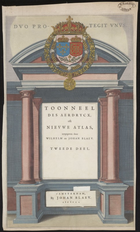 Titelpagina van de Atlas van Blaeu