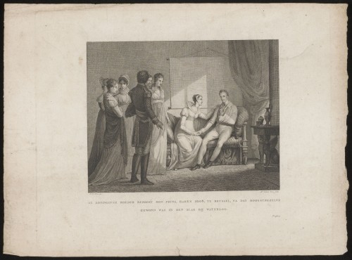 De koningin bezoekt de gewonde prins te Brussel, 1815
