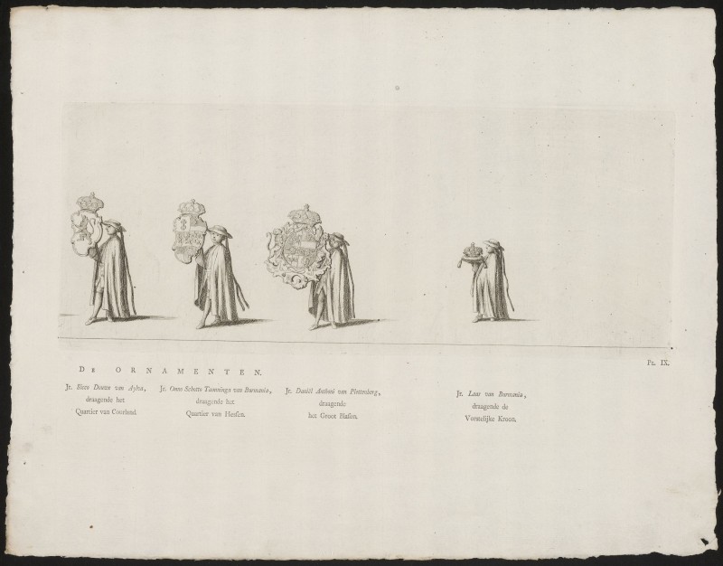 De insignia in de begrafenisstoet van prinses Maria Louise, 1765 (Pl. IX)