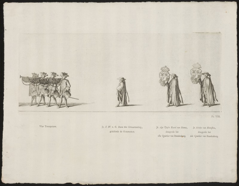 De insignia in de begrafenisstoet van prinses Maria Louise, 1765 (Pl. VIII)