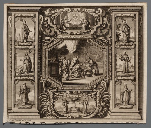 Ornamentprent. Les Vies des saints. Nativité Saint Jean Baptiste. Boekillustratie.